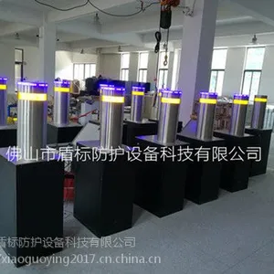 盾标防护全自动升降柱, 公园阻车隔离护桩,通道防冲撞升降桩