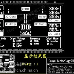 晶耀GY-UPS电源单色可丝印LCM液晶屏模块，可定做点阵屏，欢迎来电定制