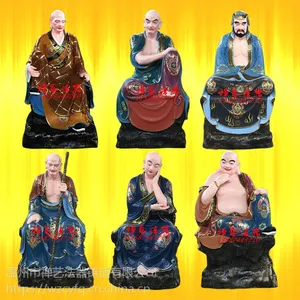 佛像雕塑大型玻璃钢木雕铜十八罗汉寺庙树脂贴金彩绘罗汉佛像神像