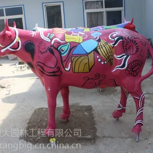 湖南雕塑厂家专业定制玻璃钢雕塑动物牛雕塑