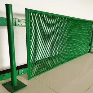 桥梁防抛网 菱形钢板护栏网