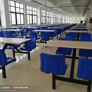 食堂连体快餐桌椅 工厂食堂快餐桌 食堂餐桌椅定制