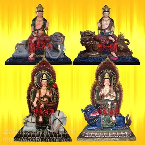 供应大型寺庙佛像铜玻璃钢树脂木雕贴金彩绘佛像文殊普贤观音菩萨