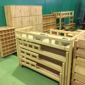 新乐士进口松木四层抽拉床幼儿园推拉床儿童床实木单人床上下床