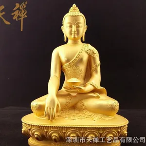 深圳天禅密宗***用品 藏传释迦牟尼铜鎏金小佛像 尼泊尔***镏金铜佛像