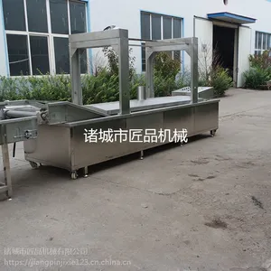 牛肉干天然气电加热全自动油炸流水线 在线过滤带刮渣油炸机
