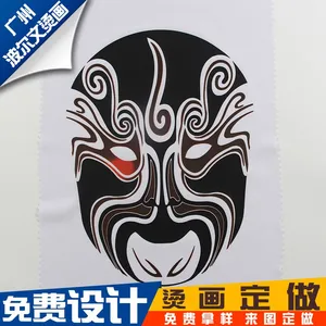 广州波尔文 2017新款遇热变色烫画 京剧川剧变色脸谱烫图 温感变色烫画定制