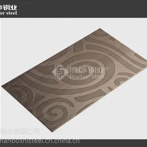 佛山厂家专业不锈钢镀铜加工厂家，蚀刻大螺纹青古铜发黑不锈钢装饰板