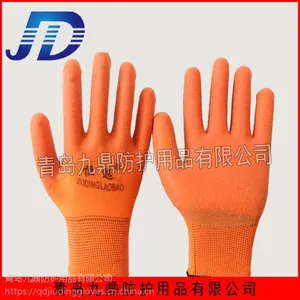 厂家批发非一次性防护用品防刺尼龙PVC桔纱发泡浸胶手套高品质
