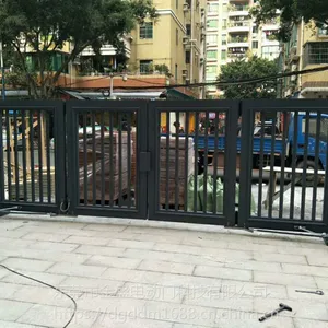 广东东莞金盛电动折叠门摆折门直线门分段门伸缩门金属整套铝合金大门别墅小区工厂政府做企业大门厂家价格
