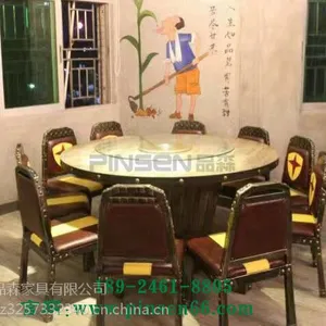 定制实木桌椅深圳主题餐厅餐桌椅组合复古实木饭桌价格简约西餐桌