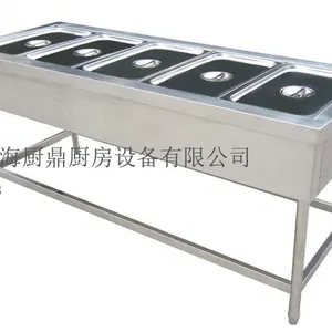 不锈钢厨房设备电加热五格保温售饭台