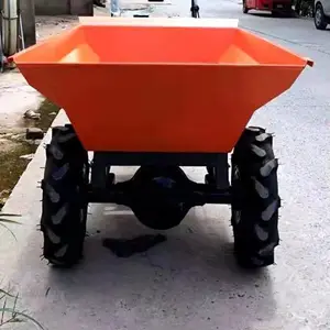 手推电动小型灰斗车 室内混凝土翻斗车 工地用拉灰车