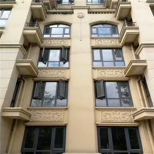 GRC构件案例 罗马柱 外墙装饰线条 门窗套 山花 可定制