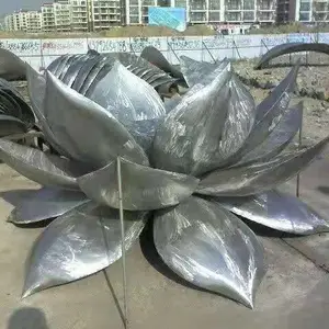 荷花，304不锈钢拉丝荷花雕塑，304镜面不锈钢荷花。