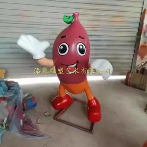 一头大一头小形状不规则的玻璃钢红薯造型卡通雕塑摆件示意红薯丰产增收