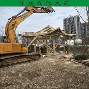 潼南户外防腐木凉亭 芬兰木仿古凉亭 家用现代亭子施工安装 众仁木艺