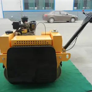 儒工机械手扶双轮压路机 手扶双轮沟槽压路机 双钢轮振动压路机