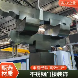 小区示范区府系中式金属门楼 园林景观钢结构大门骨架不锈钢包板