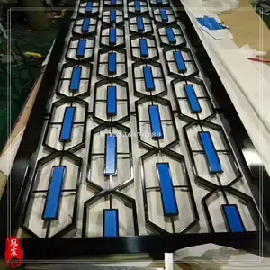 山西不锈钢实心板激光镂空成型 玫瑰金花格KTV金属屏风 冠宸专业