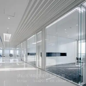 佛山 办公室玻璃隔断 双玻隔断 108全景隔断