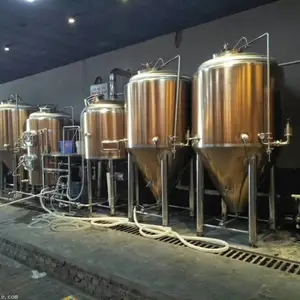 1000升两锅三器啤酒糖化设备定做厂家 烧烤店啤酒设备