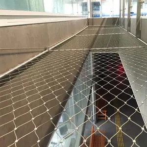 隆恩不锈钢绳安全防坠网 学校高空防坠落安全钢丝绳网
