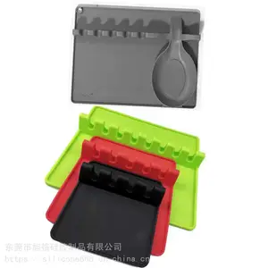 亚马逊硅胶勺托 硅胶搁勺器 硅胶勺架 硅胶沥水架