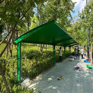 鹰潭学校停车场张拉膜雨棚 阻燃1100克PVDF膜材易运输易安装