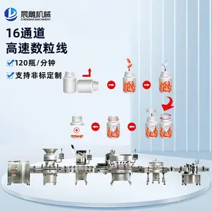 全自动数粒装瓶生产线 药片胶囊糖果数粒包装生产线 片剂瓶装流水线