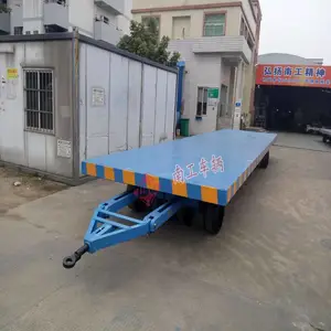 南工30吨工业平板车重型8轮实心压配胎拖挂车