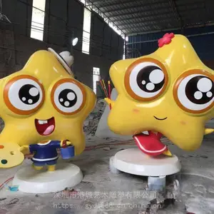 东莞品牌IP形象雕塑 玻璃钢卡通公仔娃娃人偶塑像