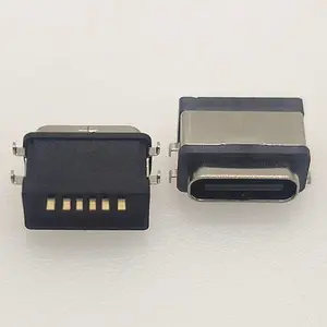 TYPE-C 6P沉板母座 下沉0.8 1.2 1.6 四脚插板DIP 防水贴片SMD接口