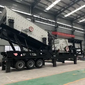 小型移动式矿石破碎设备加工厂定制 履带式建筑垃圾破碎站***