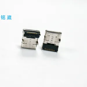 TYPE-C 24pĸ�� ������ʽ˫��DIP+SMT L=10.0mm���ĸ�2.75mm�ų�1.21