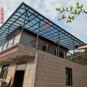 安装定做耐力板遮阳蓬户外铝合金遮阳棚别墅PVC阳台遮阳棚露台遮阳雨棚