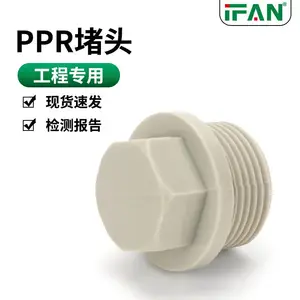 IFAN工程ppr管件4分32灰色ppr外丝堵头1自来水管配件ppr热熔管件