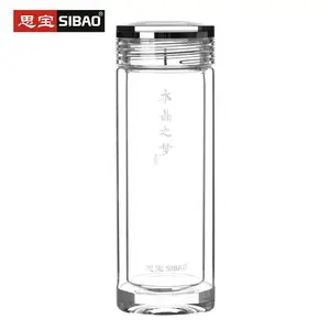 四川思宝玻璃杯批发团购总代理 水晶之梦双层玻璃杯