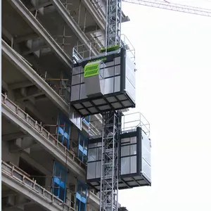 建筑施工提升电梯 配有安全防坠器施工升降机