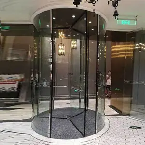 锐晶-水晶SOTC钢化玻璃不锈钢感应旋转门整套门