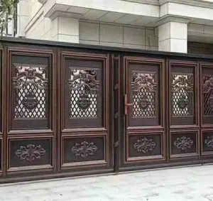强盛铁艺栏杆定制(图)-庭院电动大门-天津电动大门