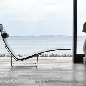客厅真皮躺椅(PK24 lounge chair),单人休闲椅