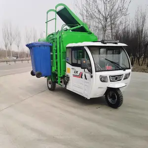 全封闭电动三轮3方侧挂桶垃圾车 小型新能源垃圾***车