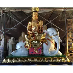 华严三圣佛像寺庙树脂玻璃钢铜雕摆件毗卢遮那佛文殊普贤菩萨
