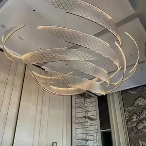 樊灯酒店大堂售楼沙盘灯不锈纲艺术定制led工程吸顶吊灯水晶灯具