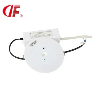 登峰LED超薄应急天花灯圆形PC嵌入式安装3W应急平板灯