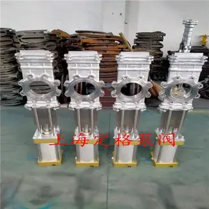 定格 SCZ673W-10P 气动穿透式插板阀 不锈钢长板阀 穿透式刀闸阀