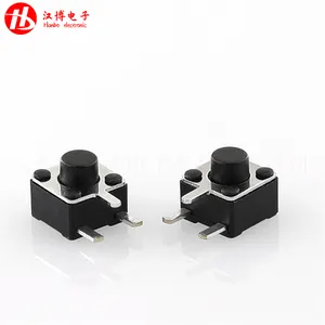 侧按轻触开关4.5*4.5*3.8H 3P边三脚耐温按键开关 汉博HANBO