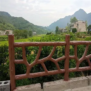 混凝土仿木栏杆 砼预制仿藤护栏 多种款式水泥木纹围栏 成品