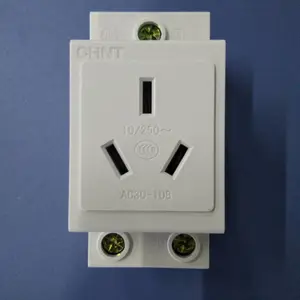 正泰AC30模数化插座 导轨式插座AC30-108 10A250V 3孔 宽36mm